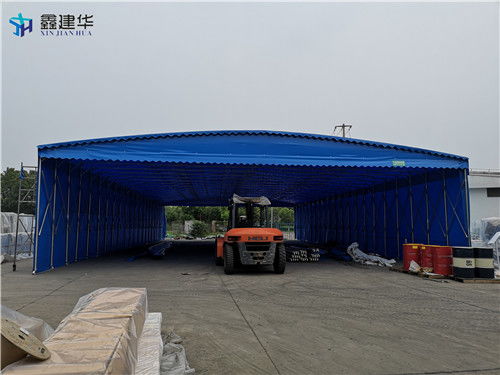襄阳工厂伸缩喷漆篷房 大型活动雨蓬的防水防晒解决方案